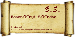 Babcsányi Sándor névjegykártya