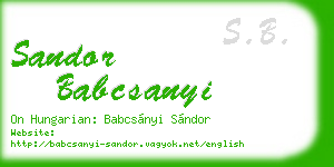 sandor babcsanyi business card